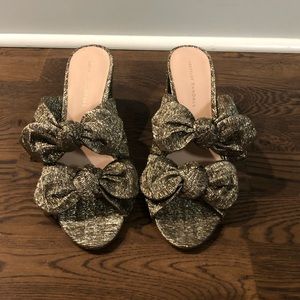 Loeffler Randall Adele Pewter Mule Sandal Sz 10